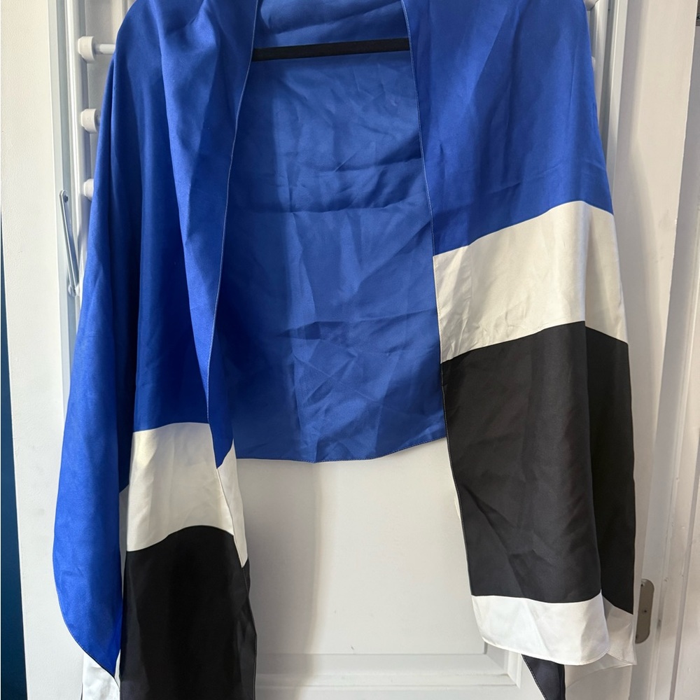 Ann Taylor Blue, White, and Black silk scarf
